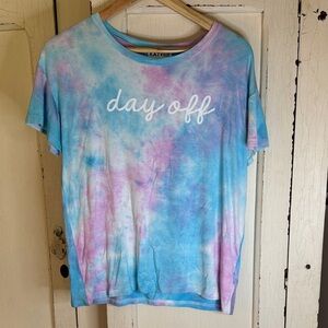 KatyDid "day off" Tie-Dye Tee - Pastel Blue & Pink